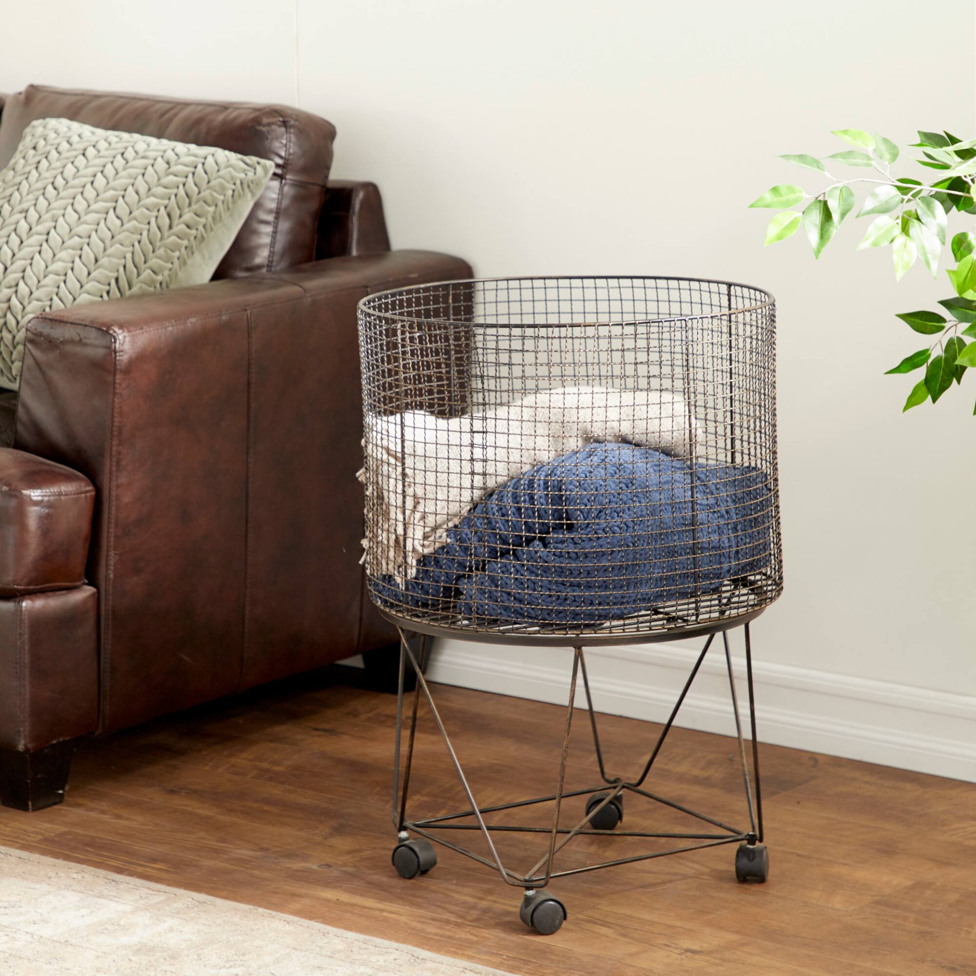 Bronze Farmhouse Metal Storage Cart